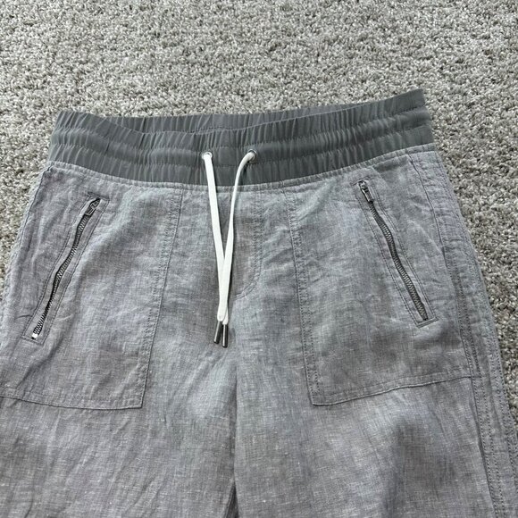 Athleta Women's Sz 4 Cabo Linen Jogger Pants In Osprey Gray Athletic Pants - Picture 3 of 11